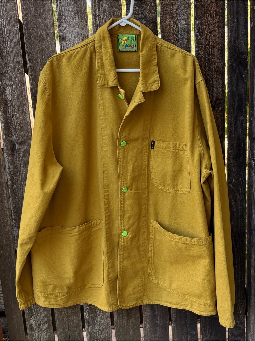 Meals Unisex Forger Cotton Canvas Utility Chore Jacket In Split Pea Sz XL